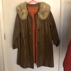 Vintage 60s Fur Leather Coat